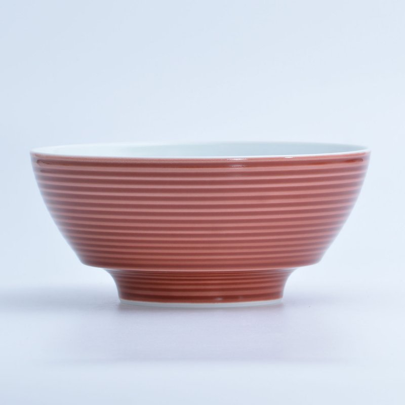 赤釉千段ﾗｰﾒﾝ鉢2