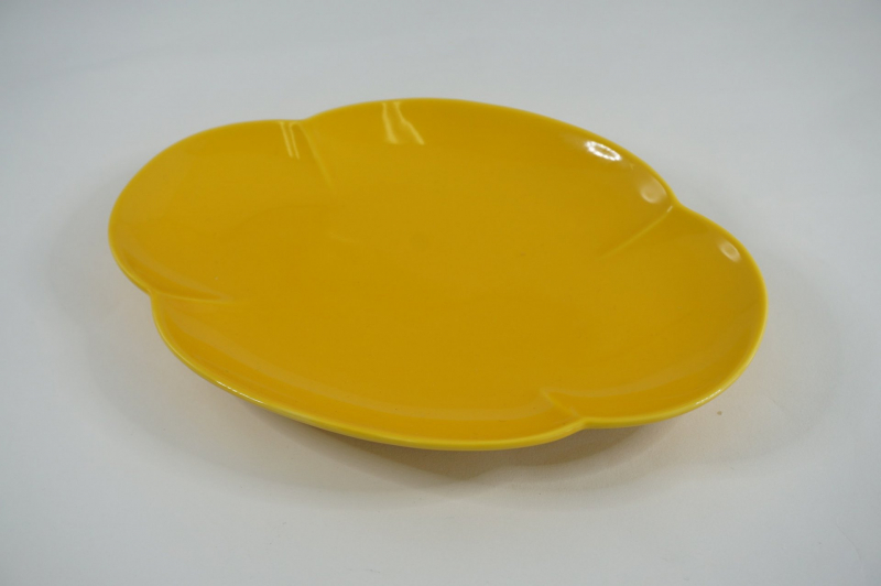 黄釉　20cm楕円木甲皿　1