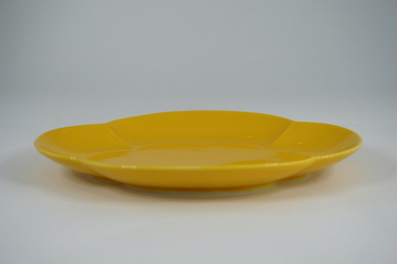 黄釉　20cm楕円木甲皿　2