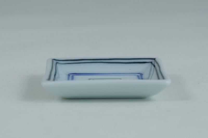 三色筋　正角　豆皿 4