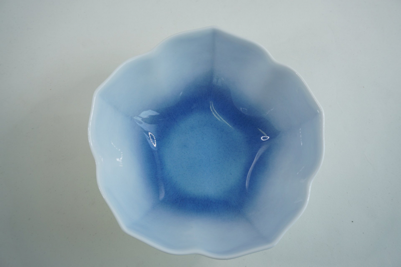 青白磁青結晶レリーフボウル 2