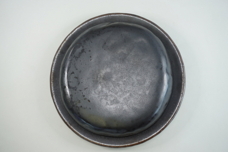 黒　14cm石形石焼(6寸穴アキ台付) 3