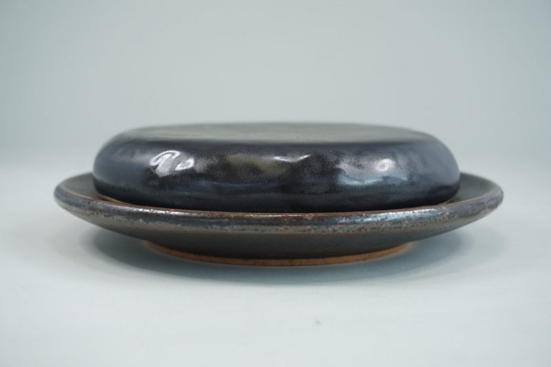 黒　14cm石形石焼(6寸穴アキ台付) 4