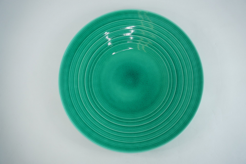 緑交趾 千段7寸平皿 2