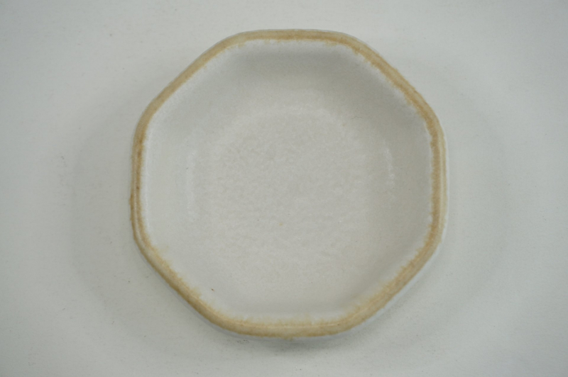 八角豆皿　粉引　2