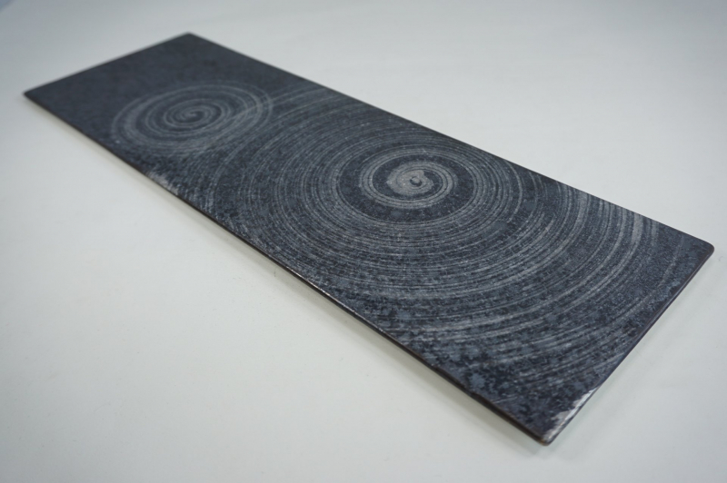黒晶銀ふたかすり　37cm長角陶板 1