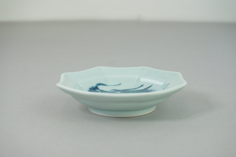 染付龍絵　八角小皿　2